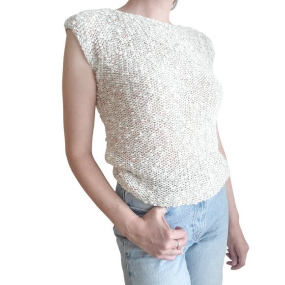 Vintage cream boucle vest - Picture 1 of 7